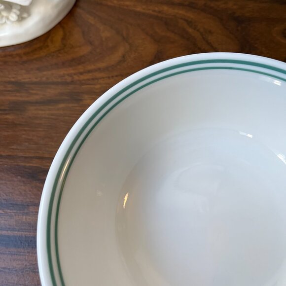 Corelle 4 Cereal Bowls Rosemarie Green Rim - Picture 5 of 8